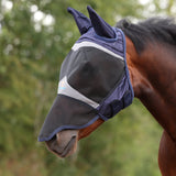 Shires FlyGuard Pro Fine Mesh Fly Mask with Ears & Nose Extension Navy